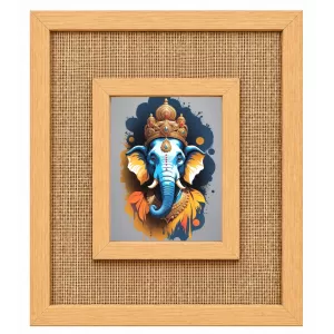 Lord Ganesha Laminated Jute Wall Photo Frame, 14 X 16 Inch (F174184) Lord Ganesha Laminated Jute Wall Photo Frame, 14 X 16 Inch (F174184)