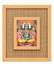 Lord Vishnu Laminated Jute Wall Photo Frame, 14 X 16 Inch (F174185)