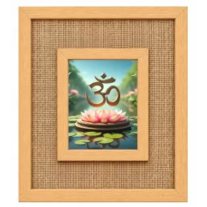 Om Symbol Laminated Jute Wall Photo Frame, 14 X 16 Inch (F174187) Om Symbol Laminated Jute Wall Photo Frame, 14 X 16 Inch (F174187)
