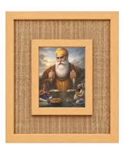 Guru Nanak Ji Laminated Jute Wall Photo Frame, 14 X 16 Inch (F174191)