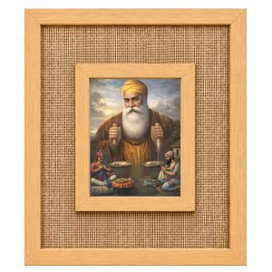 Guru Nanak Ji Laminated Jute Wall Photo Frame, 14 X 16 Inch (F174191)