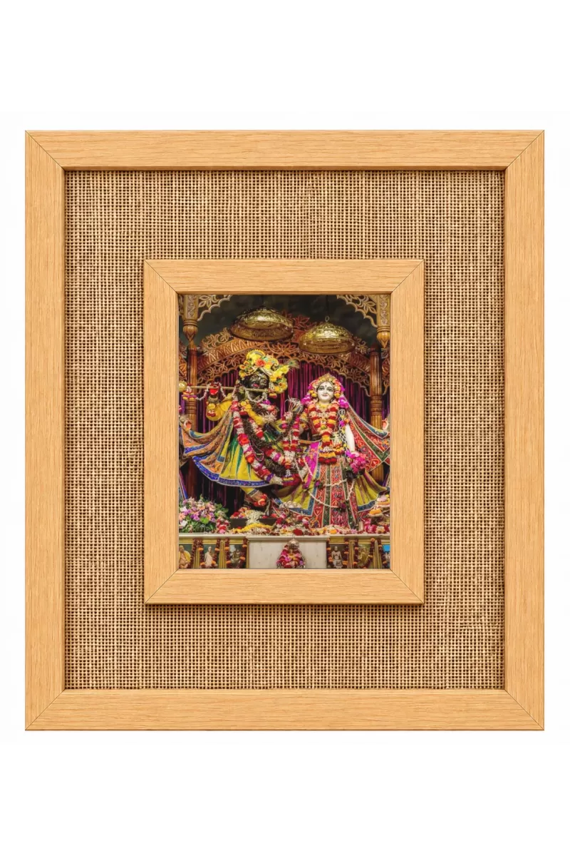Radha Krishna Laminated Jute Wall Photo Frame, 14 X 16 Inch (F174192)