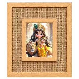 Baby Durga Laminated Jute Wall Photo Frame, 14 X 16 Inch (F174193) Baby Durga Laminated Jute Wall Photo Frame, 14 X 16 Inch (F174193)