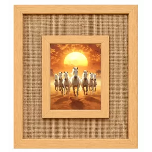White Horses Laminated Jute Wall Photo Frame, 14 X 16 Inch (F174194) White Horses Laminated Jute Wall Photo Frame, 14 X 16 Inch (F174194)
