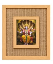 Lord Vishnu Laminated Jute Wall Photo Frame, 14 X 16 Inch (F174195)