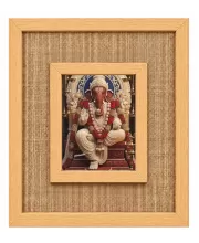 Lord Ganesha Laminated Jute Wall Photo Frame, 14 X 16 Inch (F174199)