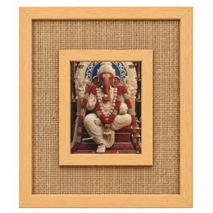 Lord Ganesha Laminated Jute Wall Photo Frame, 14 X 16 Inch (F174199) Lord Ganesha Laminated Jute Wall Photo Frame, 14 X 16 Inch (F174199)