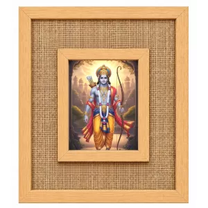 Lord Rama Laminated Jute Wall Photo Frame, 14 X 16 Inch (F174204) Lord Rama Laminated Jute Wall Photo Frame, 14 X 16 Inch (F174204)
