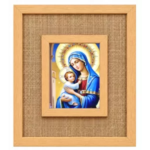 Virgin Mary And Baby Jesus Laminated Jute Wall Photo Frame, 14 X 16 Inch (F174205) Virgin Mary And Baby Jesus Laminated Jute Wall Photo Frame, 14 X 16 Inch (F174205)