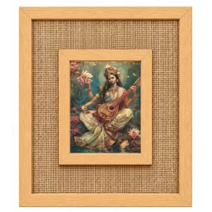 Goddess Saraswati Laminated Jute Wall Photo Frame, 14 X 16 Inch (F174211) Goddess Saraswati Laminated Jute Wall Photo Frame, 14 X 16 Inch (F174211)
