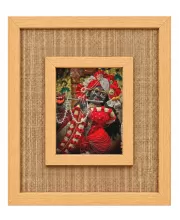Lord Krishna Laminated Jute Wall Photo Frame, 14 X 16 Inch (F174214)