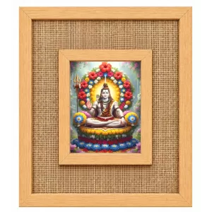 Lord Shiva Laminated Jute Wall Photo Frame, 14 X 16 Inch (F174216) Lord Shiva Laminated Jute Wall Photo Frame, 14 X 16 Inch (F174216)