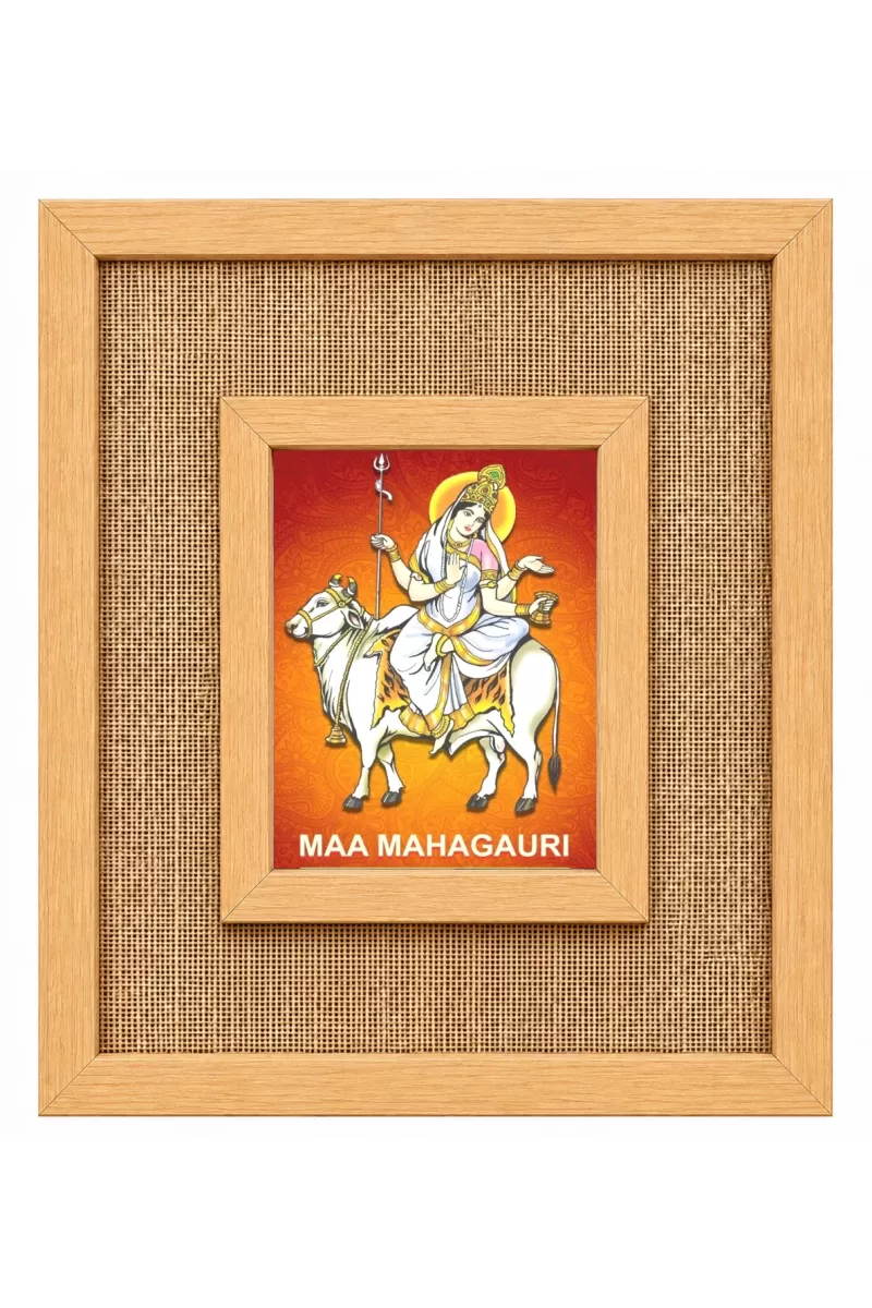 Maa Mahagauri Laminated Jute Wall Photo Frame, 14 X 16 Inch (F174219)