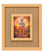 Lord Vishnu Laminated Jute Wall Photo Frame, 14 X 16 Inch (F174220)