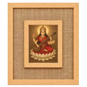 Goddess Saraswati Laminated Jute Wall Photo Frame, 14 X 16 Inch (F174226) Goddess Saraswati Laminated Jute Wall Photo Frame, 14 X 16 Inch (F174226)