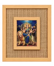 Durga Maa Laminated Jute Wall Photo Frame, 14 X 16 Inch (F174227)