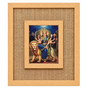 Durga Maa Laminated Jute Wall Photo Frame, 14 X 16 Inch (F174227) Durga Maa Laminated Jute Wall Photo Frame, 14 X 16 Inch (F174227)