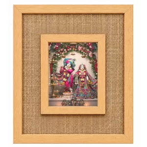 Radha Krishna Laminated Jute Wall Photo Frame, 14 X 16 Inch (F174229) Radha Krishna Laminated Jute Wall Photo Frame, 14 X 16 Inch (F174229)