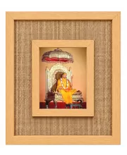 Jagadguru Kripalu Maharaj Laminated Jute Wall Photo Frame, 14 X 16 Inch (F174231)