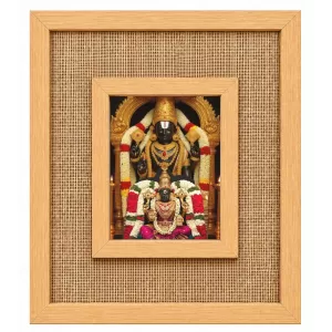 Lord Venkatswar Laminated Jute Wall Photo Frame, 14 X 16 Inch (F174234)