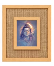 Lord Shiva Laminated Jute Wall Photo Frame, 14 X 16 Inch (F174236)