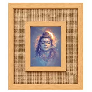Lord Shiva Laminated Jute Wall Photo Frame, 14 X 16 Inch (F174236)