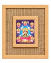 Goddess Astha Lakshmi Laminated Jute Wall Photo Frame, 14 X 16 Inch (F174237)