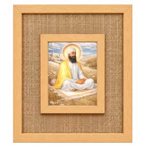 Guru Nanak Ji Laminated Jute Wall Photo Frame, 14 X 16 Inch (F174239)