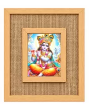 Lord Krishna Laminated Jute Wall Photo Frame, 14 X 16 Inch (F174241)