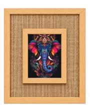 Lord Ganesha Laminated Jute Wall Photo Frame, 14 X 16 Inch (F174242)