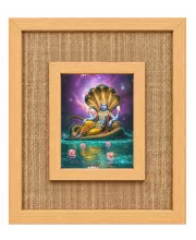 Lord Vishnu Laminated Jute Wall Photo Frame, 14 X 16 Inch (F174243)