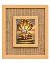 Lord Vishnu Laminated Jute Wall Photo Frame, 14 X 16 Inch (F174245)