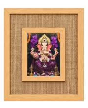 Lord Ganesha Laminated Jute Wall Photo Frame, 14 X 16 Inch (F174248)