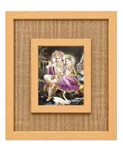 Radha Krishna Laminated Jute Wall Photo Frame, 14 X 16 Inch (F174251)