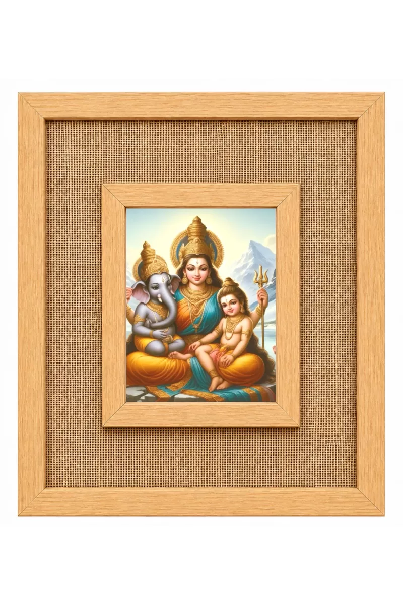 Maa Durga Laminated Jute Wall Photo Frame, 14 X 16 Inch (F174253)