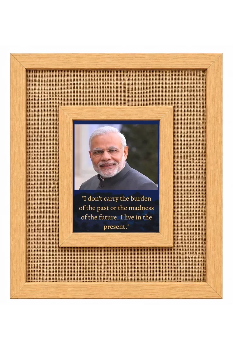 Narendra Modi Laminated Jute Wall Photo Frame, 14 X 16 Inch (F174254)