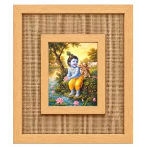 Lord Krishna Laminated Jute Wall Photo Frame, 14 X 16 Inch (F174256) Lord Krishna Laminated Jute Wall Photo Frame, 14 X 16 Inch (F174256)