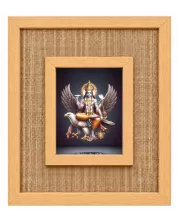 Lord Shani Dev Laminated Jute Wall Photo Frame, 14 X 16 Inch (F174259)