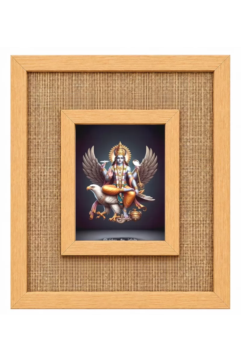 Lord Shani Dev Laminated Jute Wall Photo Frame, 14 X 16 Inch (F174259)