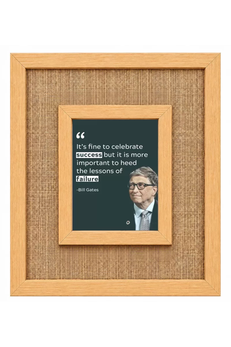 Bill Gates Laminated Jute Wall Photo Frame, 14 X 16 Inch (F174266)