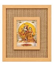 Radha Krishna Laminated Jute Wall Photo Frame, 14 X 16 Inch (F174268)