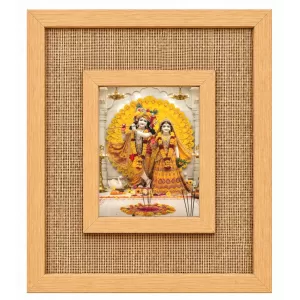 Radha Krishna Laminated Jute Wall Photo Frame, 14 X 16 Inch (F174268) Radha Krishna Laminated Jute Wall Photo Frame, 14 X 16 Inch (F174268)