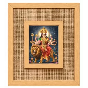 Durga Maa Laminated Jute Wall Photo Frame, 14 X 16 Inch (F174273) Durga Maa Laminated Jute Wall Photo Frame, 14 X 16 Inch (F174273)