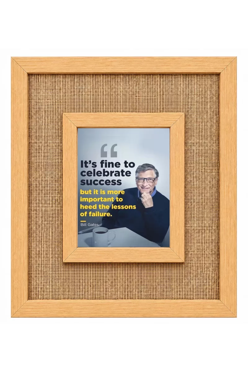 Bill Gates Laminated Jute Wall Photo Frame, 14 X 16 Inch (F174275)