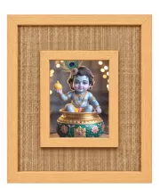 Bal Krishna Laminated Jute Wall Photo Frame, 14 X 16 Inch (F174277)