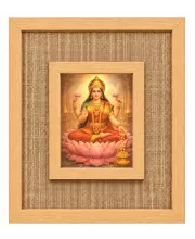 Goddess Lakshmi Laminated Jute Wall Photo Frame, 14 X 16 Inch (F174279)