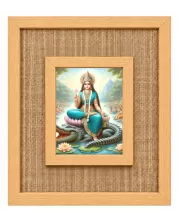 Maa Ganga Laminated Jute Wall Photo Frame, 14 X 16 Inch (F174282)