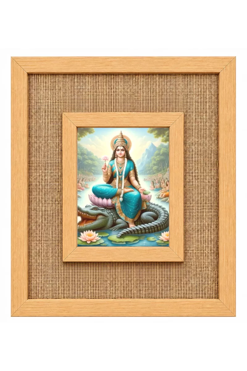 Maa Ganga Laminated Jute Wall Photo Frame, 14 X 16 Inch (F174282)