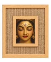 Durga Maa Laminated Jute Wall Photo Frame, 14 X 16 Inch (F174285)