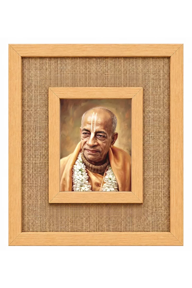 Srila Prabhupada Laminated Jute Wall Photo Frame, 14 X 16 Inch (F174289)